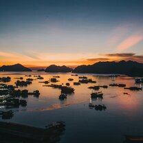 Sunset over a lake
