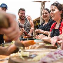 students taking a cooking class