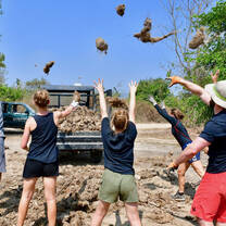 Volunteers helping out at the refuge