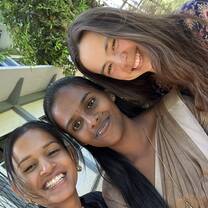 With another volunteer and teacher