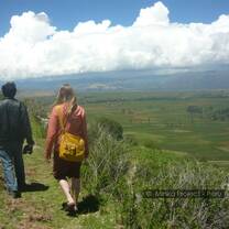 walking in the mountains