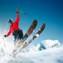 person doing a trick on skis
