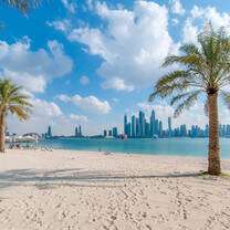 white sandy beach in Dubai