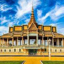 Cambodia historical temple front view 