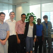 with colleagues of the internship