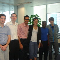 with colleagues of the internship