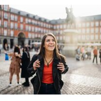woman in a plaza