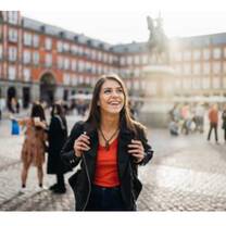 woman in a plaza