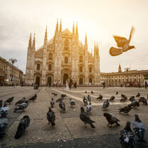 Early morning in front of the Duomo