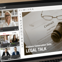 students and teacher in a online zoom legal language course