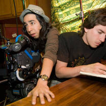 Students planning film shots