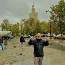 Arnold on the metro in Warsaw
