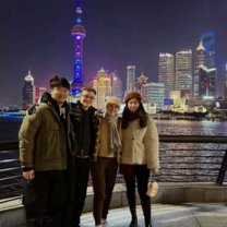 Jess, Ewan and friends at the Bund