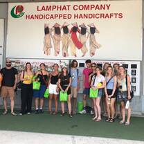 the group poses for a photo after volunteering 
