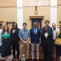 Group visiting Namibian Parliament 