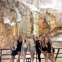 a group poses for a photo 