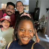 Student with host family in Mexico