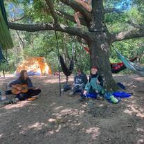 Setting up hammocks