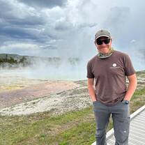 Finn enjoying Yellowstone