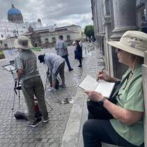 woman sketching