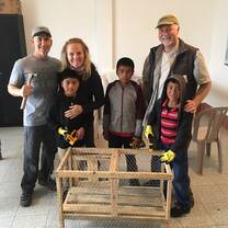 group with chicken coop