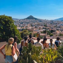 students looking at architecture in athens