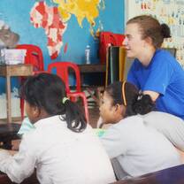 Gap Year Volunteer with locals
