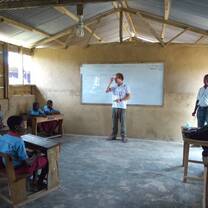 A GXVO volunteer in classroom