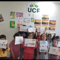 Children sharing their artwork