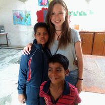 During volunteering in a local school