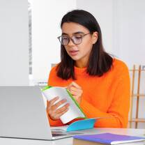 Woman learning online