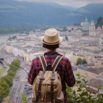 Man exploring Europe