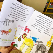 Students poetry and drawings