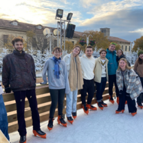 Ice skating group photo