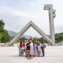 Group of Students by the gates of Seoul National University
