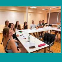Students at class in Athens 