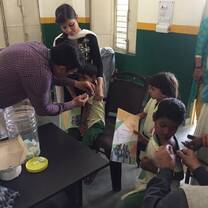 Students getting vaccinated