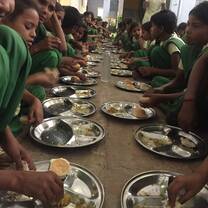 Students at lunch time