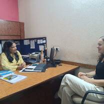 Intern discussing with supervisor in India