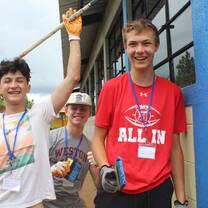 Painting the school.