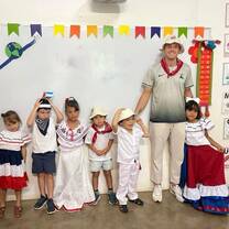 TEFL graduate celebrating Costa Rican culture with his students
