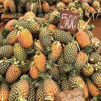 pineapples at a market