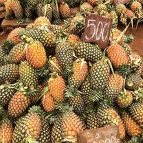 pineapples at a market