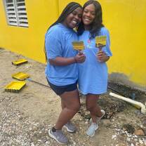Students engaged in enrichment project for older adults in Belize