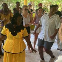 Students learning one of several Garifuna dance