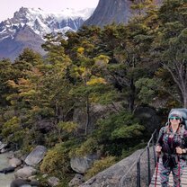 Hiking in beautiful Chile overlooking the mountains!