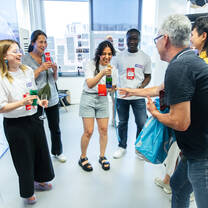 Team sharing a fun moment at the Showcase event