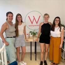 Four interns at work
