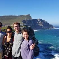 Students overlooking beautiful landscape in South Africa