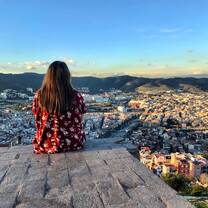 Participant sits overlooking Spain